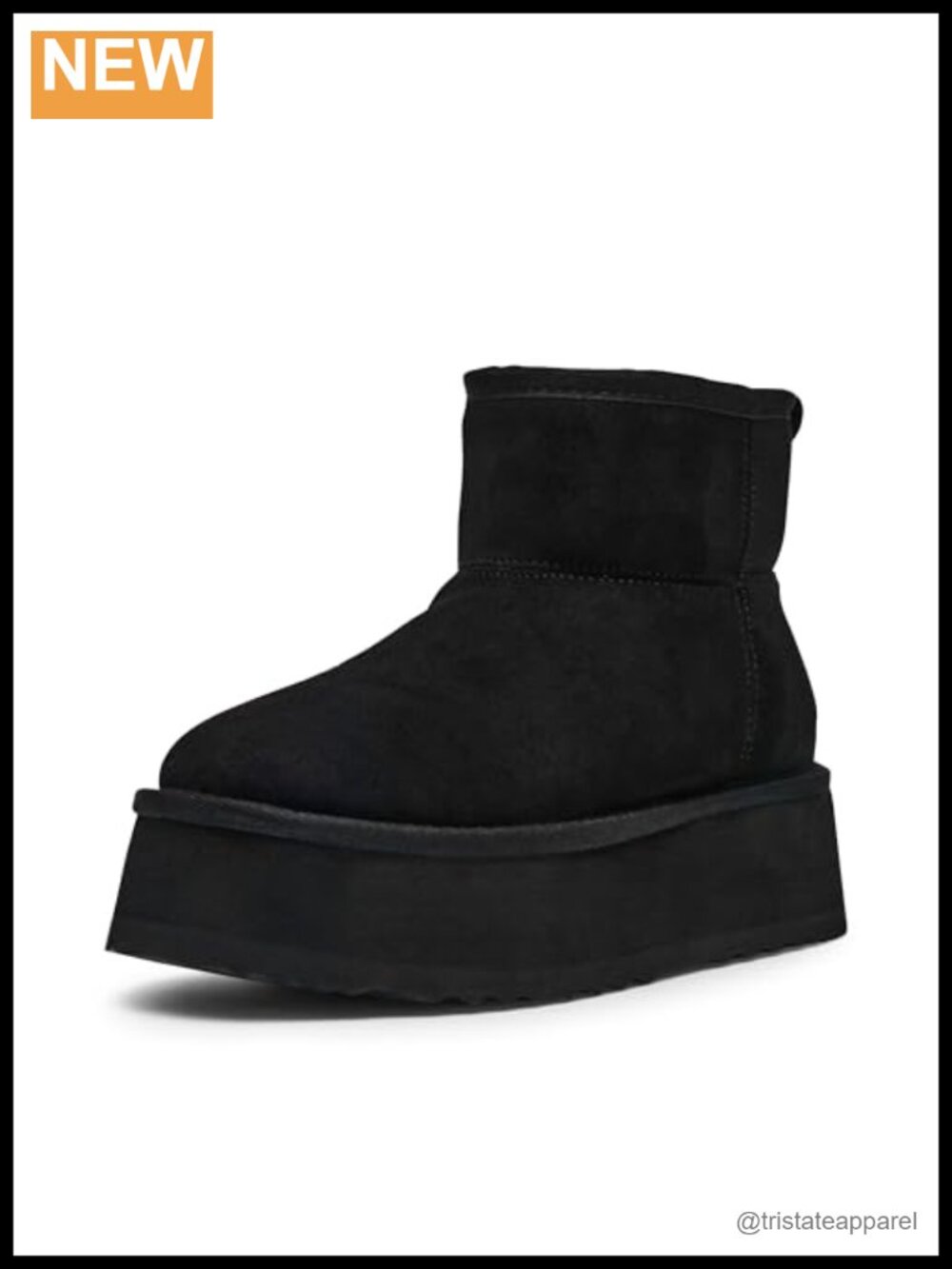 Flatform Faux Shearling Ankle Bootie Slip-On Microsuede